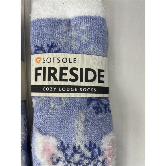 2 Sofsole FIRESIDE Cozy Lodge Socks Unicorn Purple White Youth Size 10-4 NEW - Picture 2 of 7